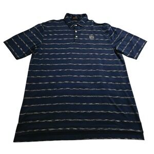 J.M. Collection Auburn Tigers Polo Shirt Mens Large Navy Stripe Golf NCAA